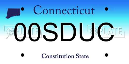 00SDUC Connecticut License Plate
