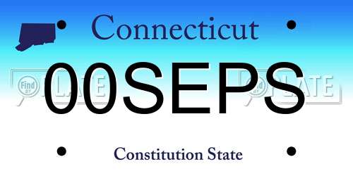 00SEPS Connecticut License Plate