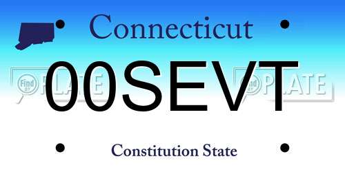 00SEVT Connecticut License Plate