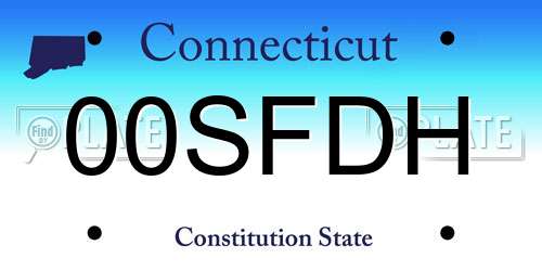 00SFDH Connecticut License Plate