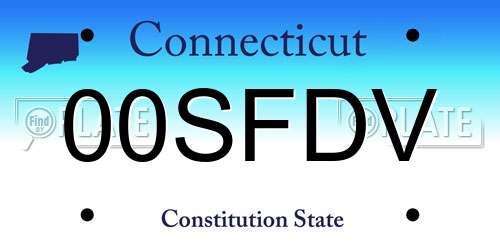 00SFDV Connecticut License Plate