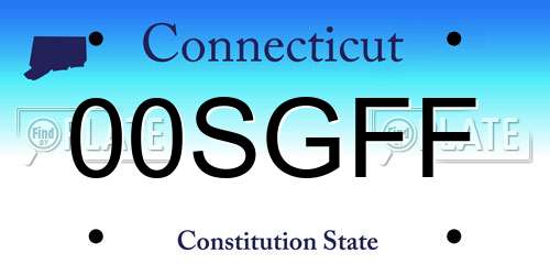 00SGFF Connecticut License Plate