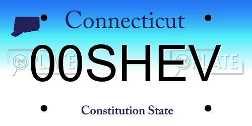 00SHEV Connecticut License Plate