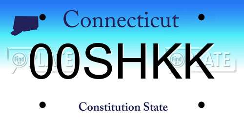 00SHKK Connecticut License Plate