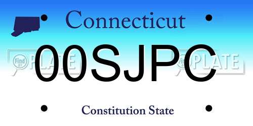 00SJPC Connecticut License Plate