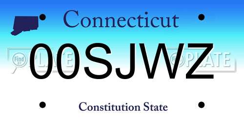 00SJWZ Connecticut License Plate