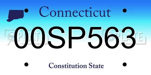00SP563 Connecticut License Plate