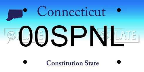 00SPNL Connecticut License Plate