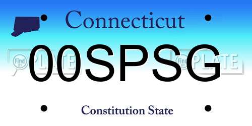 00SPSG Connecticut License Plate