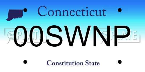 00SWNP Connecticut License Plate