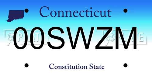 00SWZM Connecticut License Plate