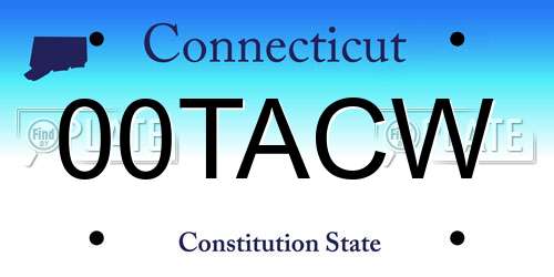 00TACW Connecticut License Plate