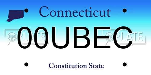 00UBEC Connecticut License Plate