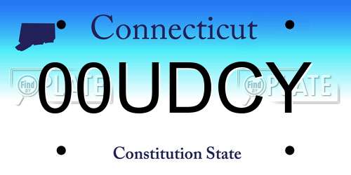 00UDCY Connecticut License Plate