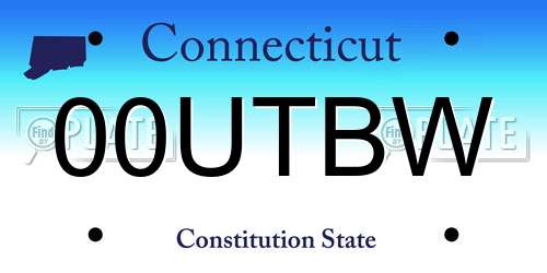 00UTBW Connecticut License Plate