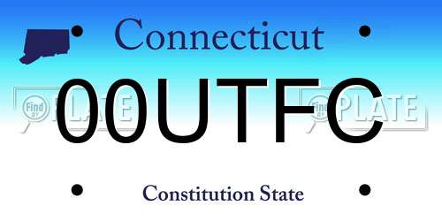 00UTFC Connecticut License Plate