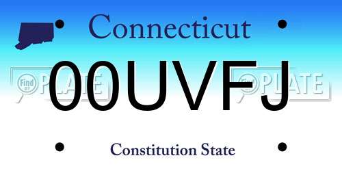 00UVFJ Connecticut License Plate