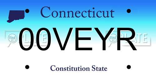 00VEYR Connecticut License Plate