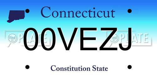 00VEZJ Connecticut License Plate