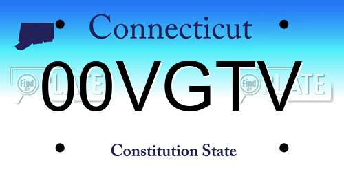 00VGTV Connecticut License Plate