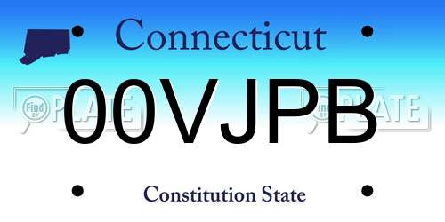 00VJPB Connecticut License Plate