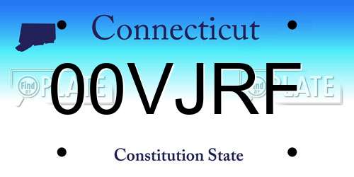 00VJRF Connecticut License Plate