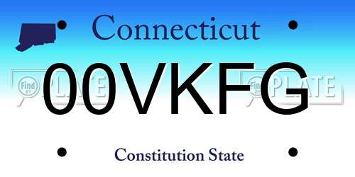 00VKFG Connecticut License Plate