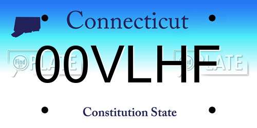 00VLHF Connecticut License Plate