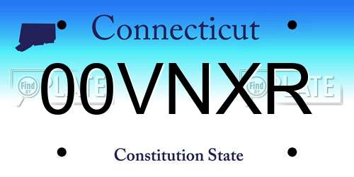 00VNXR Connecticut License Plate