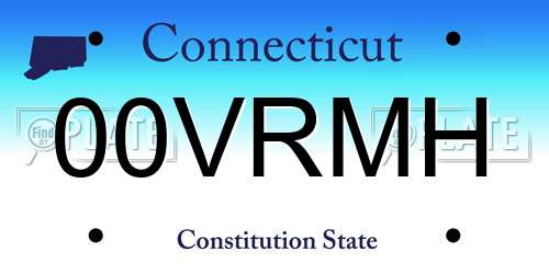 00VRMH Connecticut License Plate