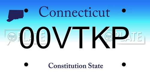 00VTKP Connecticut License Plate