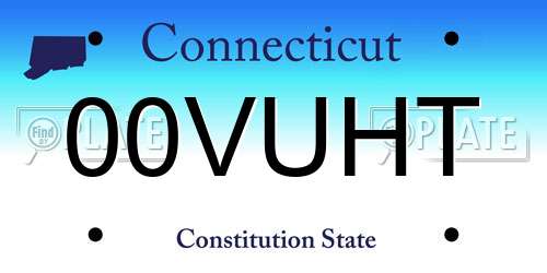 00VUHT Connecticut License Plate