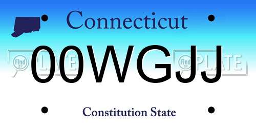 00WGJJ Connecticut License Plate