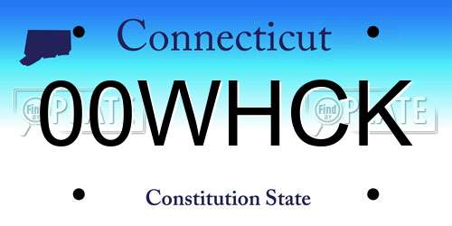 00WHCK Connecticut License Plate