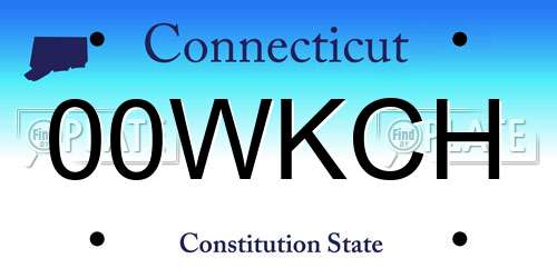 00WKCH Connecticut License Plate