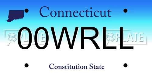 00WRLL Connecticut License Plate