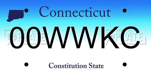 00WWKC Connecticut License Plate