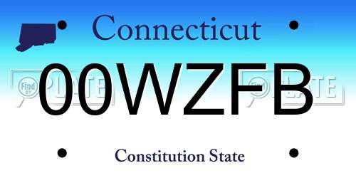 00WZFB Connecticut License Plate