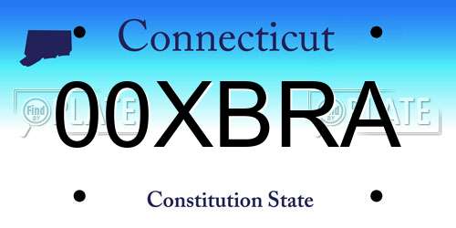 00XBRA Connecticut License Plate