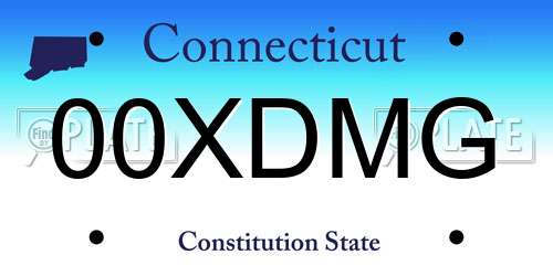 00XDMG Connecticut License Plate