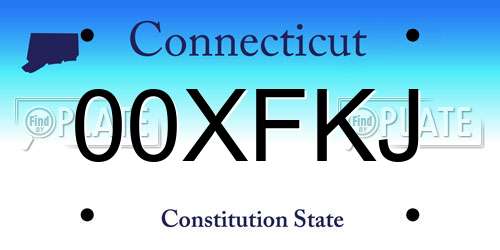 00XFKJ Connecticut License Plate