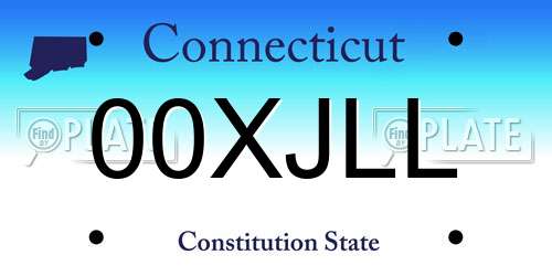 00XJLL Connecticut License Plate
