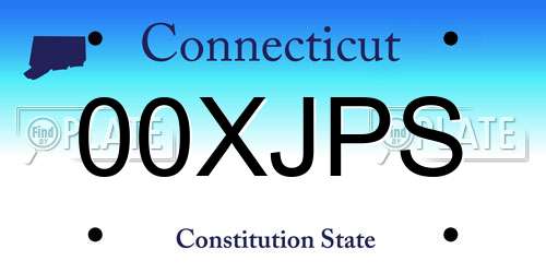 00XJPS Connecticut License Plate