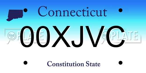 00XJVC Connecticut License Plate