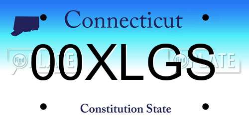 00XLGS Connecticut License Plate