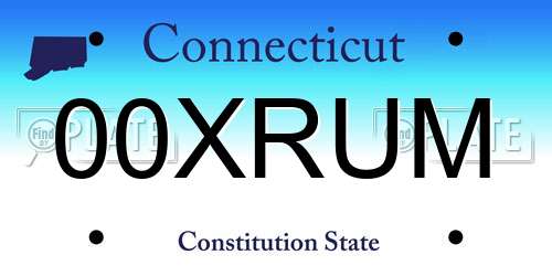00XRUM Connecticut License Plate
