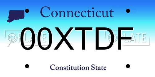 00XTDF Connecticut License Plate