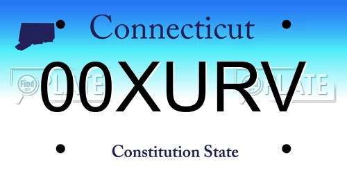 00XURV Connecticut License Plate