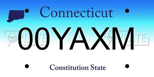 00YAXM Connecticut License Plate