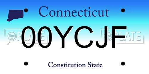 00YCJF Connecticut License Plate